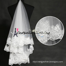 Brides Wedding Veil Lace Trim Short Ivory Wedding Veils 2016